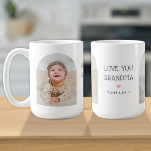 We Love You Grandma Nana 2 Photo Arch 15 oz Coffee Mug