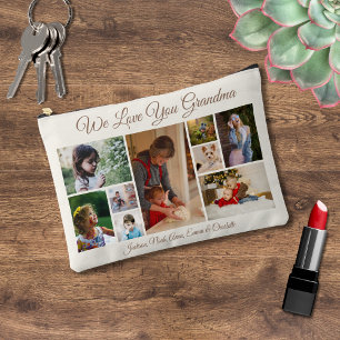 We Love You Grandma Off-White and Brown 9 Photo Accessory Pouch
