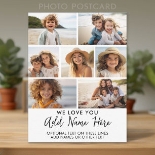 We Love You Grandma or Grandpa - 7 Photo Collage Postcard