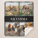 We Love You Grandma Personalised 4 Photo Collage Sherpa Blanket<br><div class="desc">Say we love you to grandma this holiday season with a personalised Christmas gift blanket featuring 4 of your favourite photos and grandchildren kids names and . All text in this design is editable so you can add your own message or text. Available in a variety colours, styles and products....</div>
