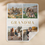 We Love You Grandma Personalised 4 Photo Collage Sherpa Blanket<br><div class="desc">Say we love you to grandma this holiday season with a personalised Christmas gift blanket featuring 4 of your favourite photos and grandchildren kids names and . All text in this design is editable so you can add your own message or text. Available in a variety colours, styles and products....</div>