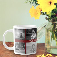 We Love You Grandma Personalised B&W Photo Collage