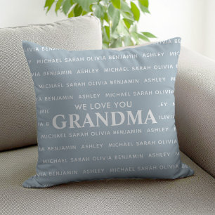 We Love You Grandma Personalised Kids Names Cushion