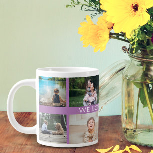 We Love You Grandma Personalised Photo Collage Large Coffee Mug