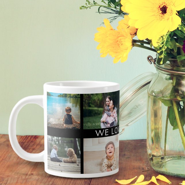 We Love You Grandma Personalised Photo Collage Large Coffee Mug (Creator Uploaded)