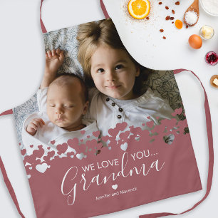 We Love You Grandma Photo Apron