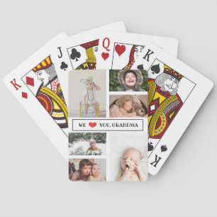 We Love You Grandma Photo Collage Playing Cards