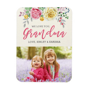 We Love You Grandma Photo Magnet