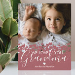 We Love You Grandma Photo Plaque<br><div class="desc">Personalised grandmother photo plaque featuring a precious family photo,  a modern cute heart border design,  the saying "we love you grandma",  and the childrens names.</div>