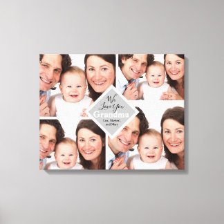 We Love You Grandma Photos Monogram Name Canvas Print