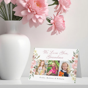 We Love You Grandma Pretty Floral Mother's Day Card