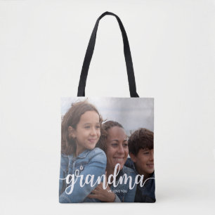We Love You Grandma Two Full Bleed Photos Tote Bag