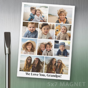 We Love You Grandpa - 10 Photo Collage - Magnet