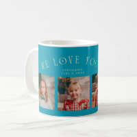 We Love You Grandpa 4-Photo Aqua Blue
