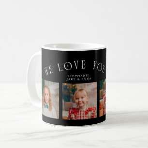 We Love You Grandpa 4-Photo Black Coffee Mug