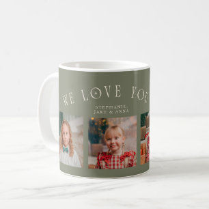 We Love You Grandpa 4-Photo Sage Green Coffee Mug