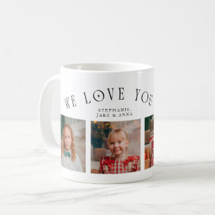 We Love You Grandpa 4-Photo White Coffee Mug