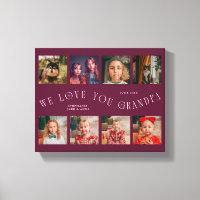 We Love You Grandpa | 8 Photo Grid Cranberry