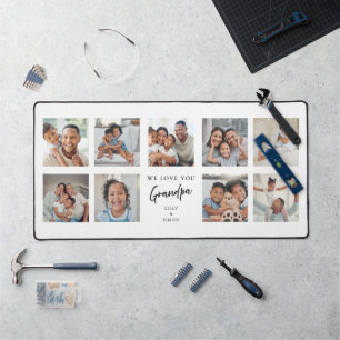 We Love You Grandpa 9 Photo Collage Personalised Desk Mat