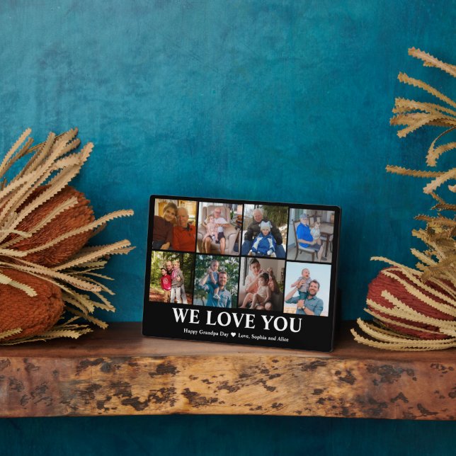 We Love You | Grandpa Day Custom Photo Plaque (Side)