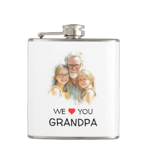 We Love You Grandpa Flask Personalised Photo