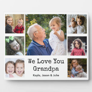 We Love You Grandpa Grandkids 7 Photo Collage Plaque