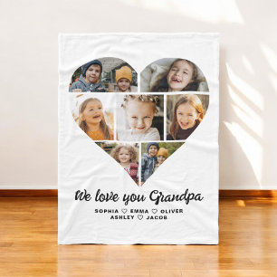 We Love You Grandpa Heart Instagram Photo Fleece Blanket