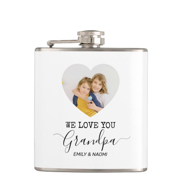 We Love You Grandpa | Personalised Flask (Front)
