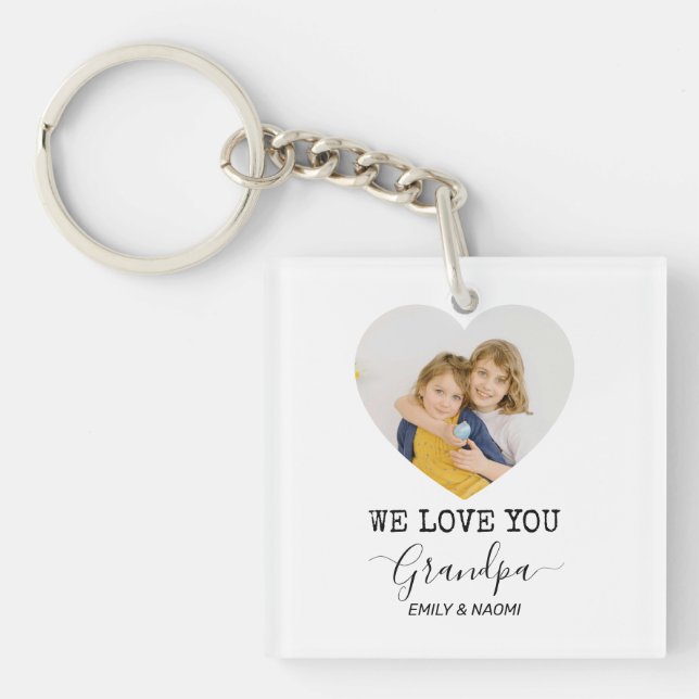 We Love You Grandpa |  Personalised Keychain (Front)