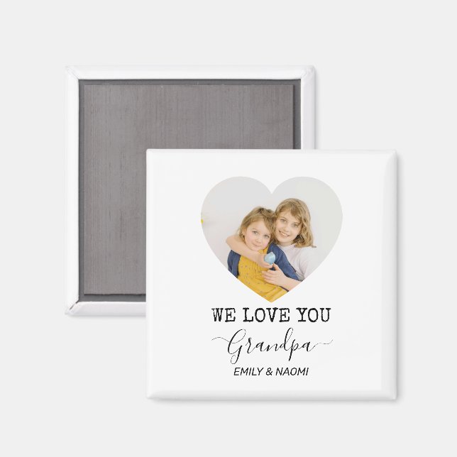 We Love You Grandpa |  Personalised Magnet (Front/Back)