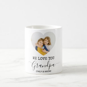 We Love You Grandpa Personalised Mug Heart Photo