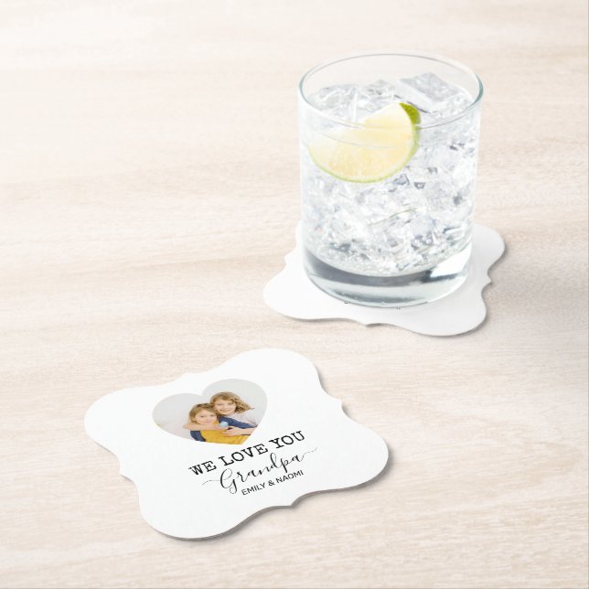 We Love You Grandpa |  Personalised Paper Coaster (Insitu)