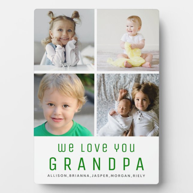 We Love You Grandpa| Photo Collage| Keepsake Plaque (Front)