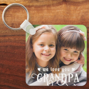 We Love You Grandpa Photo Custom Colour Key Ring