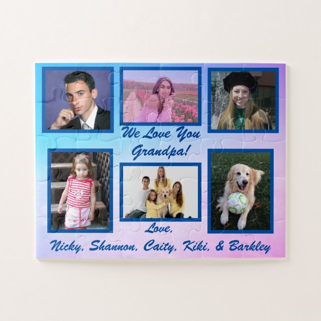 "We Love you Grandpa" Photo Gift Jigsaw Puzzle (Horizontal)