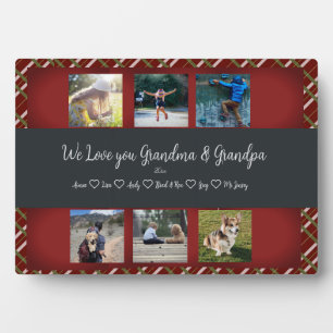  We Love You, Grandparents Custom 6 Photo Grid   Plaque