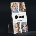 We Love You Granny Family Keepsake Photo Collage  Plaque<br><div class="desc">Create a special keepsake gift with your favourite family photographs. This modern photo collage includes 4 precious pictures of her grandchildren. All of the text is editable. Yes, it's the perfect gift for Mother's day, but any grandmother would also treasure receiving this on her birthday or as a Christmas gift....</div>