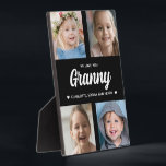 We Love You Granny Family Keepsake Photo Collage  Plaque<br><div class="desc">Create a special keepsake gift with your favourite family photographs. This modern photo collage includes 4 precious pictures of her grandchildren. All of the text is editable. Yes, it's the perfect gift for Mother's day, but any grandmother would also treasure receiving this on her birthday or as a Christmas gift....</div>