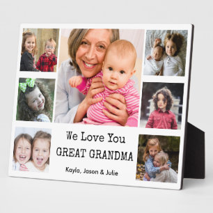 We Love You Great Grandma 7 Photo Collage Plaque