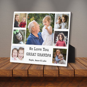 We Love You Great Grandpa 7 Photo Collage Plaque