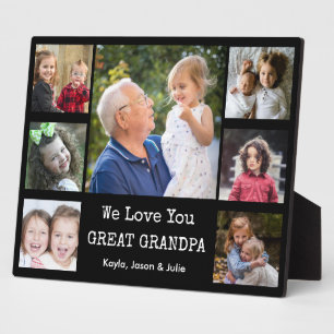 We Love You Great Grandpa 7 Photo Collage White Plaque