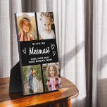 We Love You Meemaw Family Modern Photo Collage Plaque<br><div class="desc">The Meemaw We Love You Heart Modern Photo Collage Plaque is a touching and personalised gift that showcases your love for your grandmother. This beautifully designed plaque features a heart-shaped photo collage, allowing you to add your favourite family pictures in a modern and stylish layout. The heartfelt "We Love You,...</div>