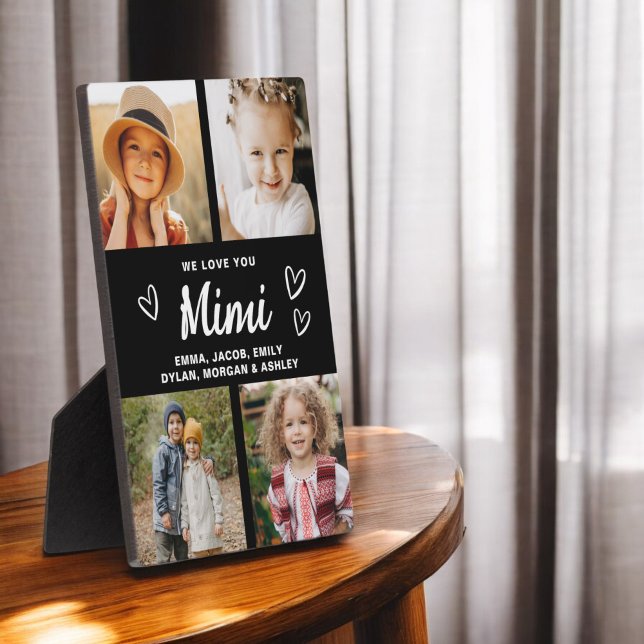 We Love You Mimi Family Modern Photo Collage Plaque (Creator Uploaded)