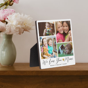 We Love You Mimi Grandkids 4 Photo Collage Plaque