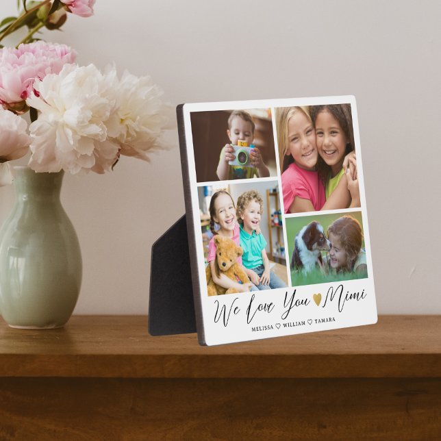 We Love You Mimi  | Grandkids 4 Photo Collage Plaque (Creator Uploaded)