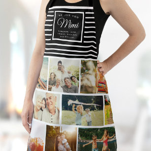 WE LOVE YOU MIMI Photo Collage Modern Chic Apron