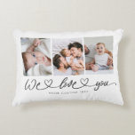 We Love You Modern Heart Script Photo Collage Decorative Cushion<br><div class="desc">We Love You! Great custom photo gift for grandparents, Valentine's Day, Mother's or Father's Day, or the Holidays: This modern photo accent pillow is easy to customise with your 3 favourite photos. The text below can be personalised to read the name of the child or family members as well another...</div>