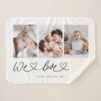 We Love You Modern Heart Script Photo Collage