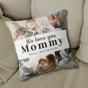 We Love You Mommy Personalized Photo Collage Cushion