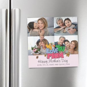 We Love You Mum 4 Photos Magnet Card